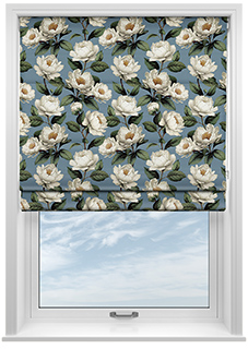 Henley, Henleys Vine Raffs Blue - Roman Blind